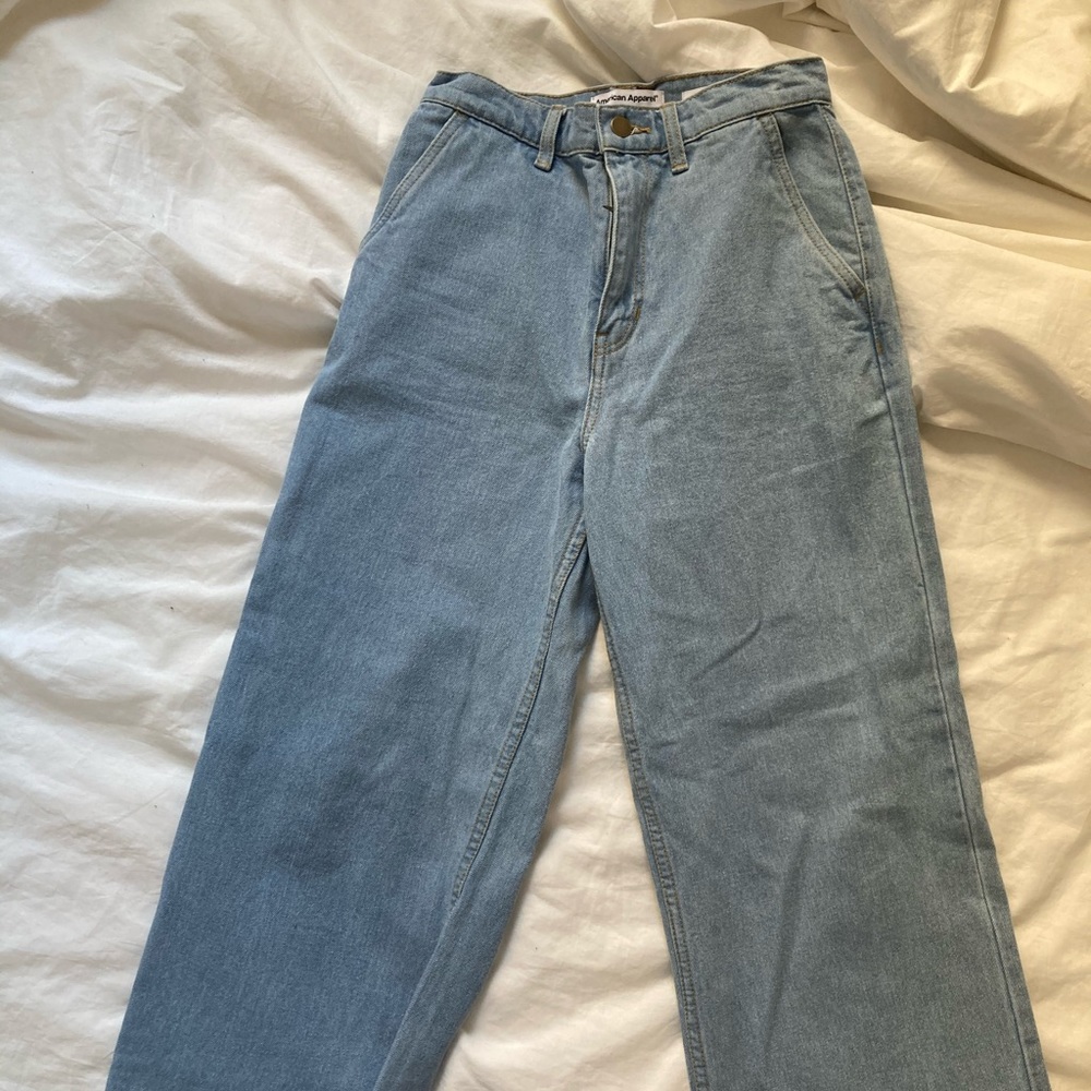 American Apparel wide leg high rise jeans